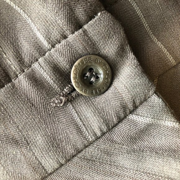 See By Chloe Brown Pinstripe Cropped Trousers - Picture 8 of 9